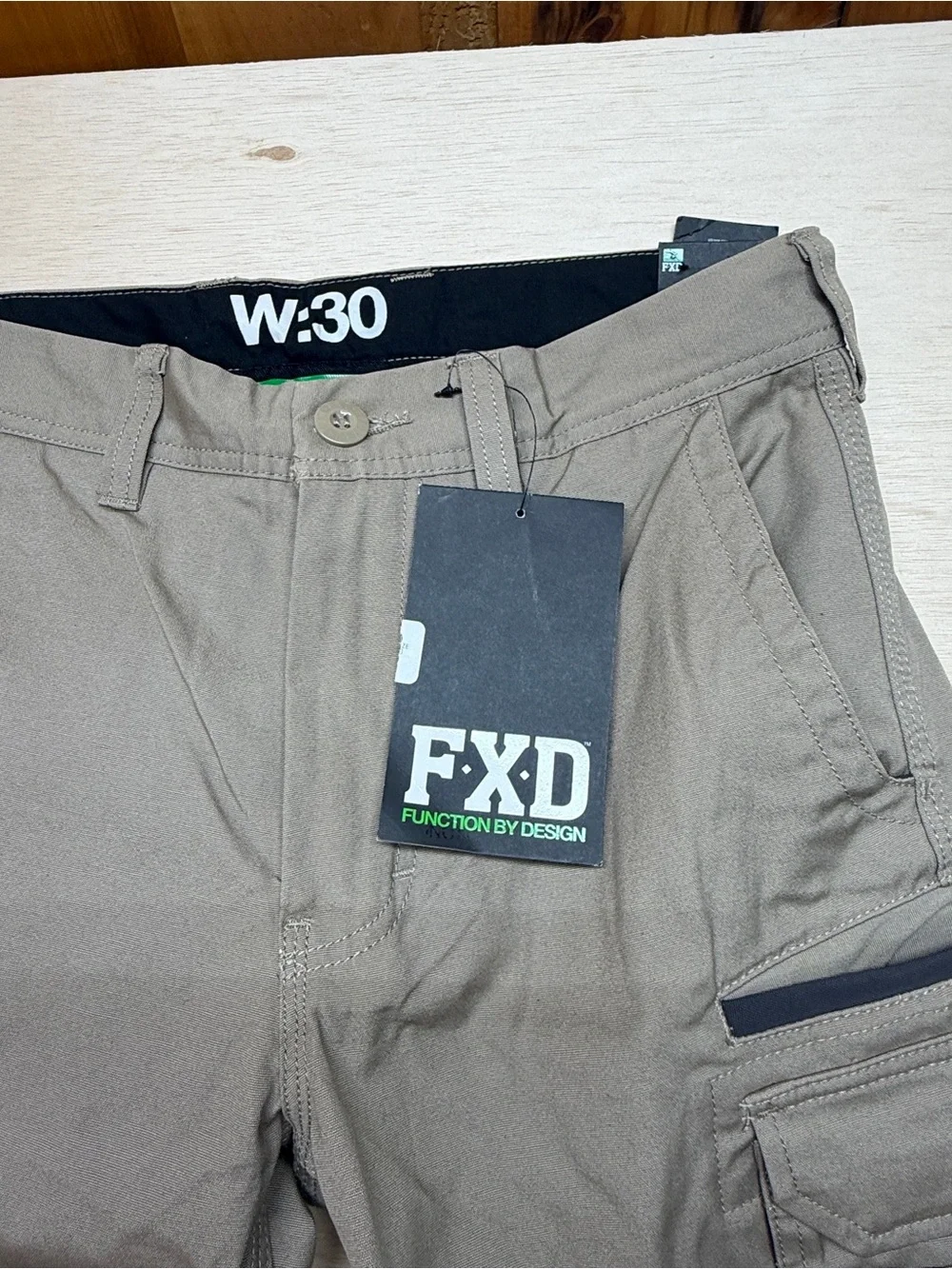 NWT FXD WP-1 Regular Fit Canvas Work Pants Size 30 Khaki DURA500 Utility Pockets - Picture 3 of 9